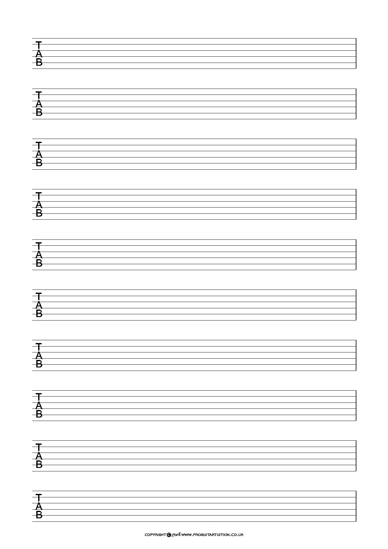 Blank Tab Chart